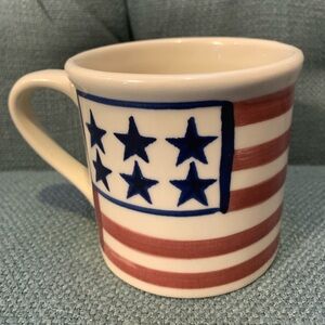 HARTSTONE Handpainted Starbucks Barista All Around Patriotic Flag Design Mug